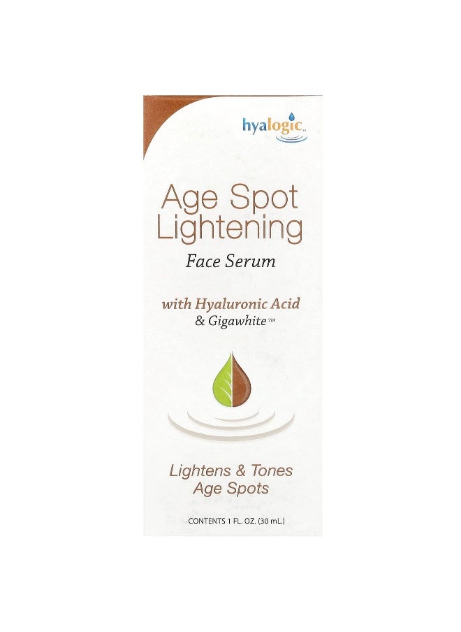 Hyalogic, Age Spot Lightening Face Serum with Hyaluronic Acid & Gigawhite, Fragrance Free, 1 fl oz (30 ml)