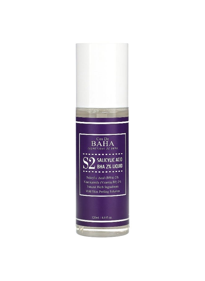 Cos De BAHA, S2, Salicylic Acid BHA 2% Liquid, 4 fl oz (120 ml)