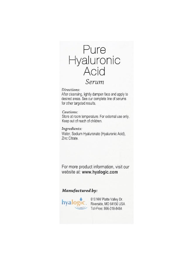 Hyalogic, Pure Hyaluronic Acid Serum, 1 fl oz (30 ml)