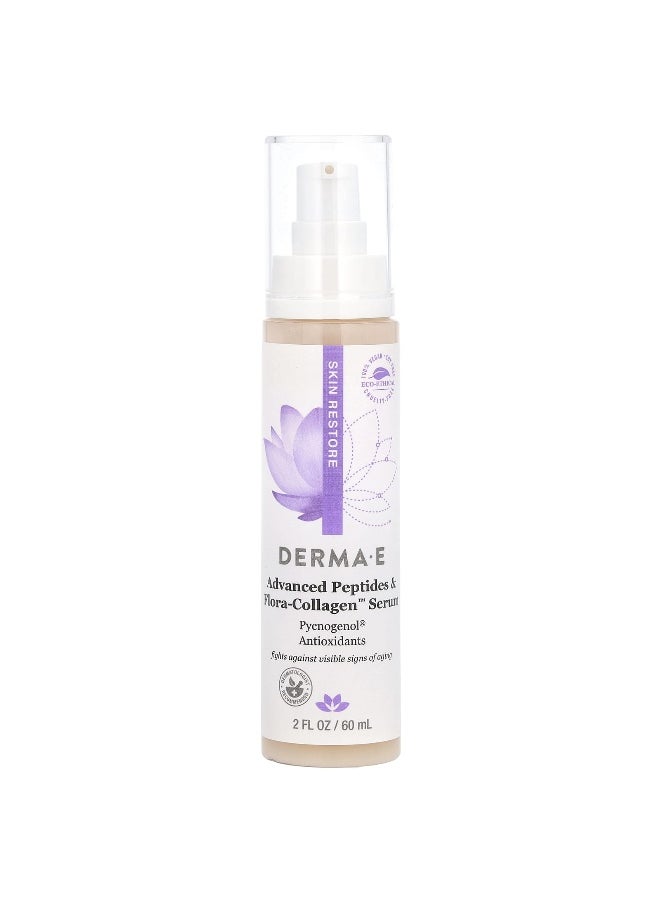 DERMA E, Advanced Peptides & Flora-Collagen Serum, 2 fl oz (60 ml)
