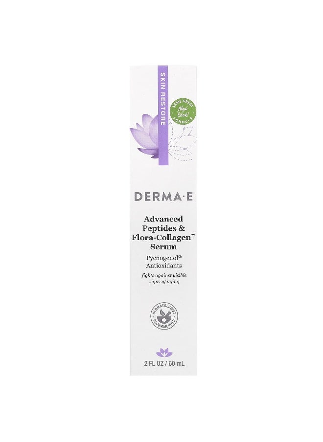 DERMA E, Advanced Peptides & Flora-Collagen Serum, 2 fl oz (60 ml)