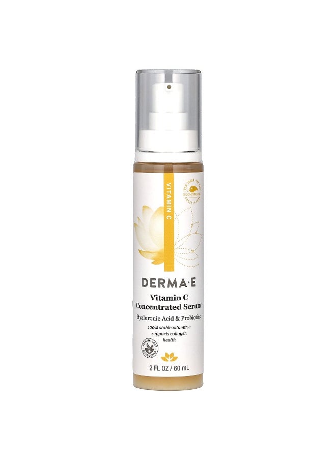 DERMA E, Vitamin C Concentrated Serum, Hyaluronic Acid Probiotics, 2 fl oz (60 ml)