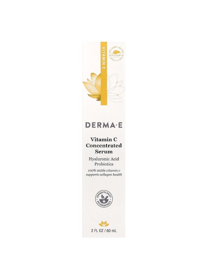 DERMA E, Vitamin C Concentrated Serum, Hyaluronic Acid Probiotics, 2 fl oz (60 ml)
