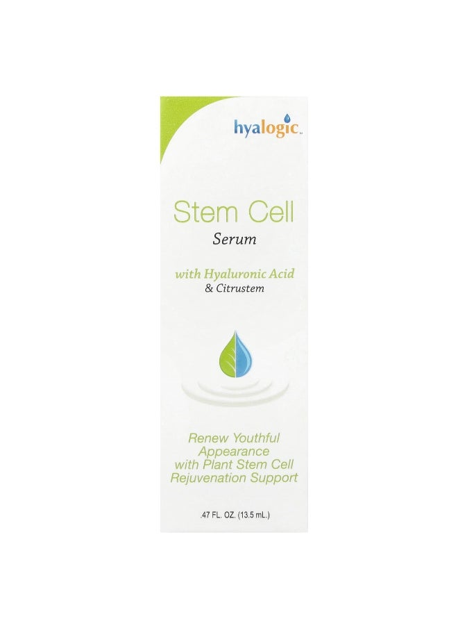 Hyalogic, Stem Cell Serum with Hyaluronic Acid & Citrustem, Fragrance Free, 0.47 fl oz (13.5 ml)