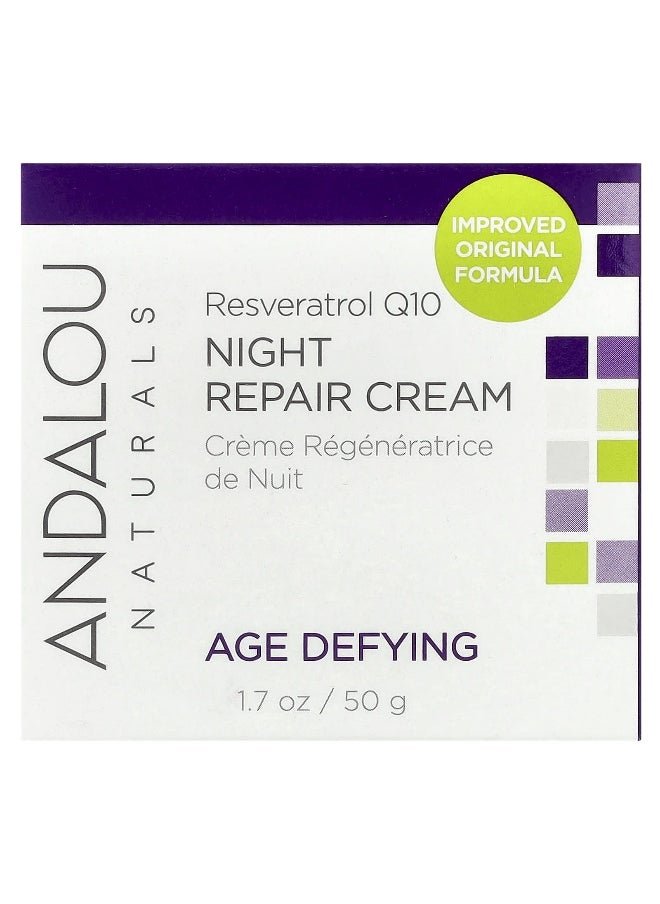 Andalou Naturals, Night Repair Cream, Resveratrol Q10, 1.7 oz (50 g)