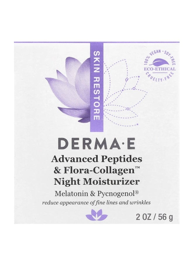 DERMA E, Advanced Peptides & Flora-Collagen™ Night Moisturizer, 2 oz (56 g)