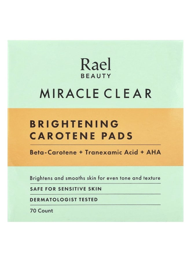 Rael, Beauty, Miracle Clear, Brightening Carotene Pads, 70 Count
