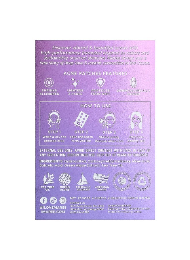 Maree, Marine Skincare Acne Patches, 72 Dots