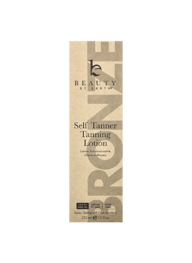 Beauty By Earth, Self Tanner Tanning Lotion, Fair To Medium, 7.5 fl oz (222 ml)