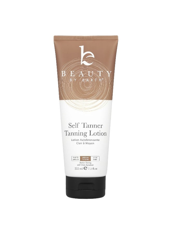 Beauty By Earth, Self Tanner Tanning Lotion, Medium to Dark, 7.5 fl oz (222 ml)