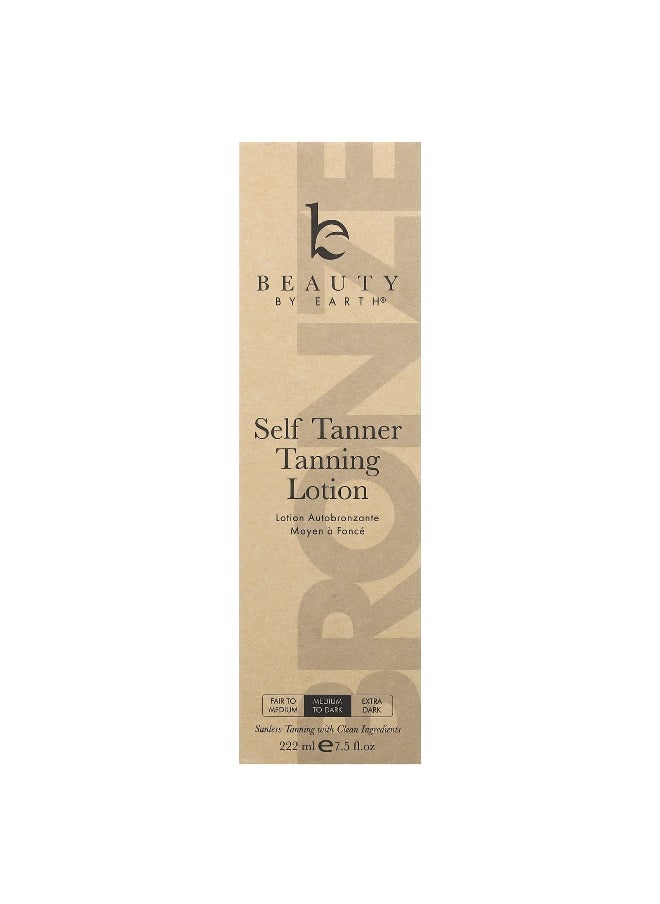 Beauty By Earth, Self Tanner Tanning Lotion, Medium to Dark, 7.5 fl oz (222 ml)