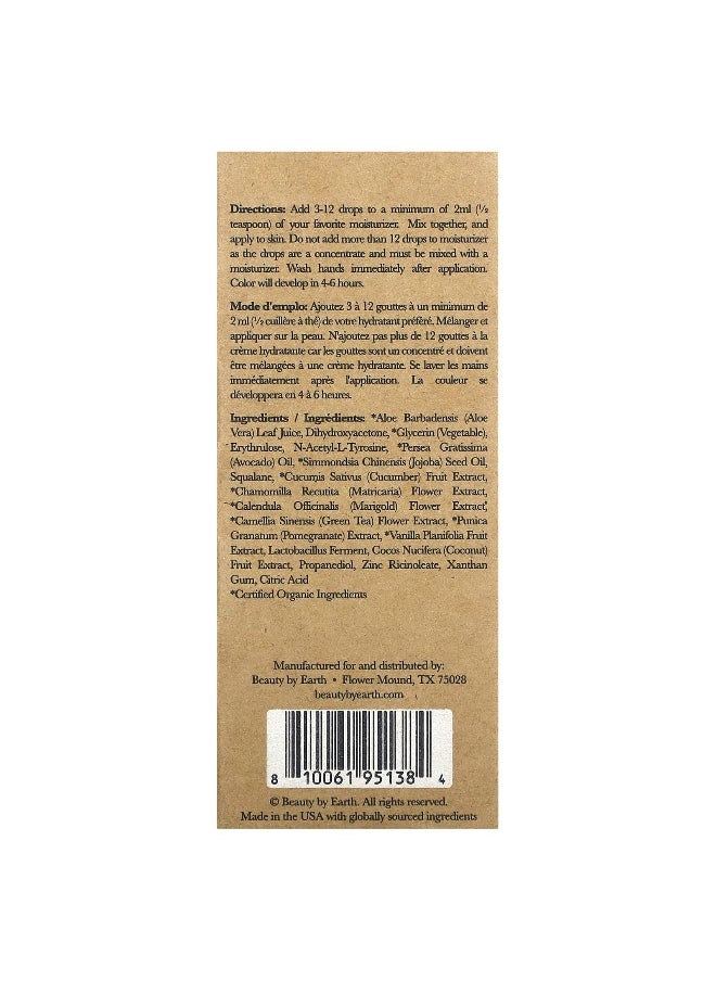 Beauty By Earth, Self Tanner Tanning Drops, Medium , 1 fl oz (30 ml)