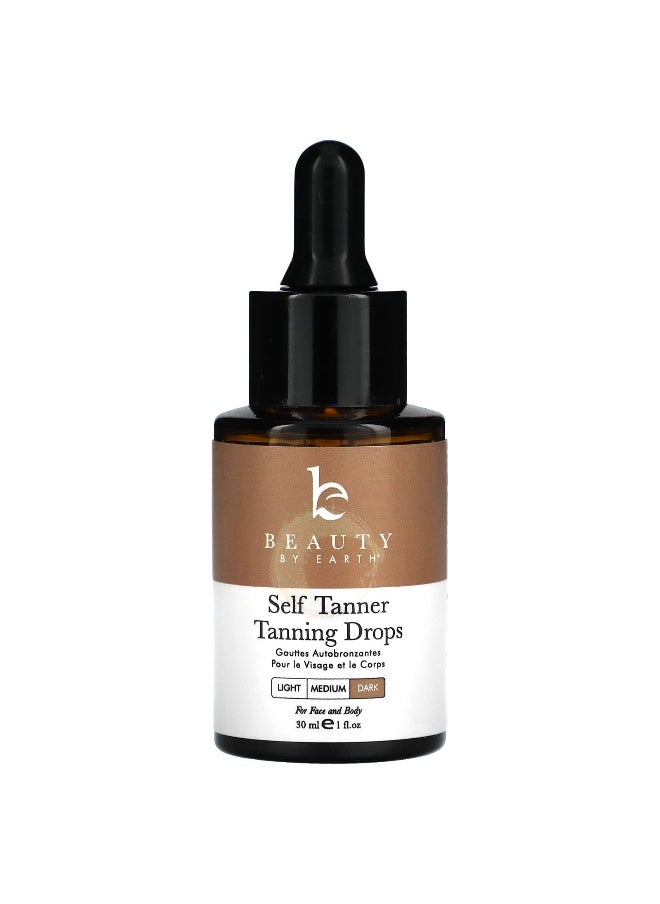Beauty By Earth, Self Tanner Tanning Drops, Dark, 1 fl oz (30 ml)
