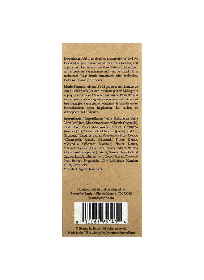 Beauty By Earth, Self Tanner Tanning Drops, Dark, 1 fl oz (30 ml)