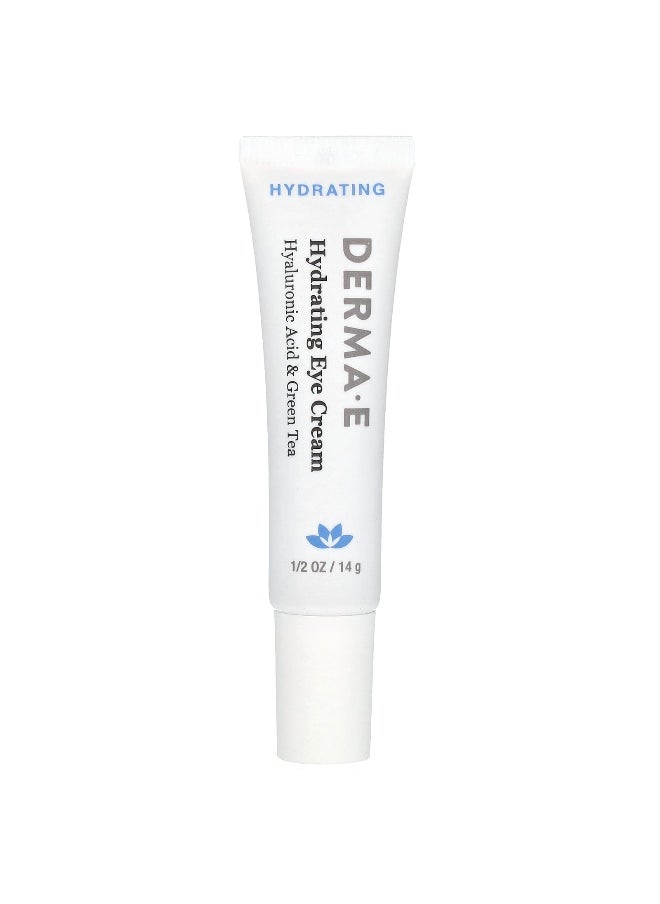 DERMA E, Hydrating Eye Cream, Hyaluronic Acid, Green Tea, 1/2 oz (14 g)