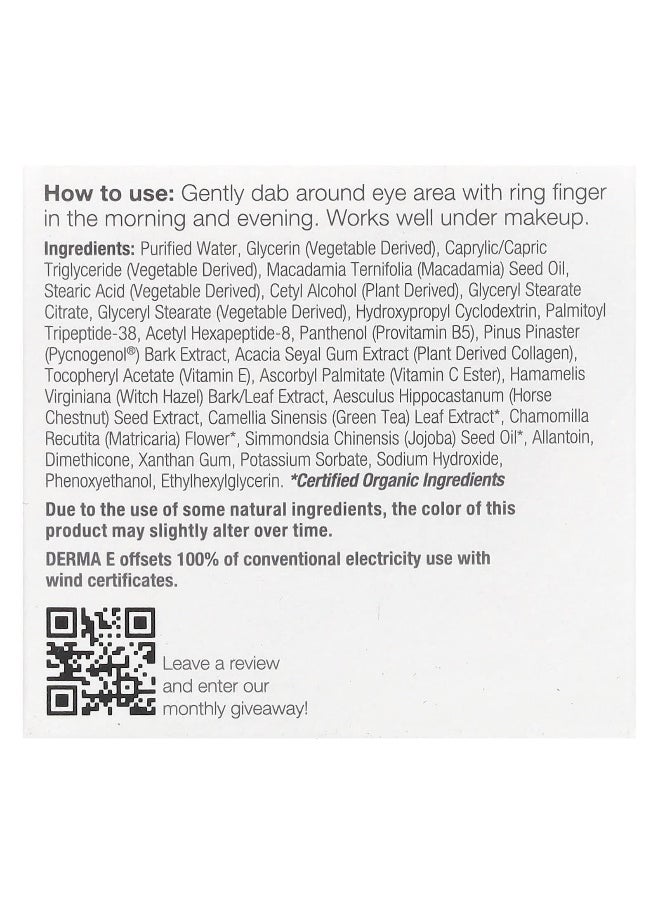 DERMA E, Advanced Peptides & Flora-Collagen Eye Cream , 1/2 oz (14 g)