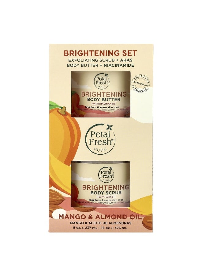 Petal Fresh, Brightening Set, Mango & Almond Oil, 2 Piece Set