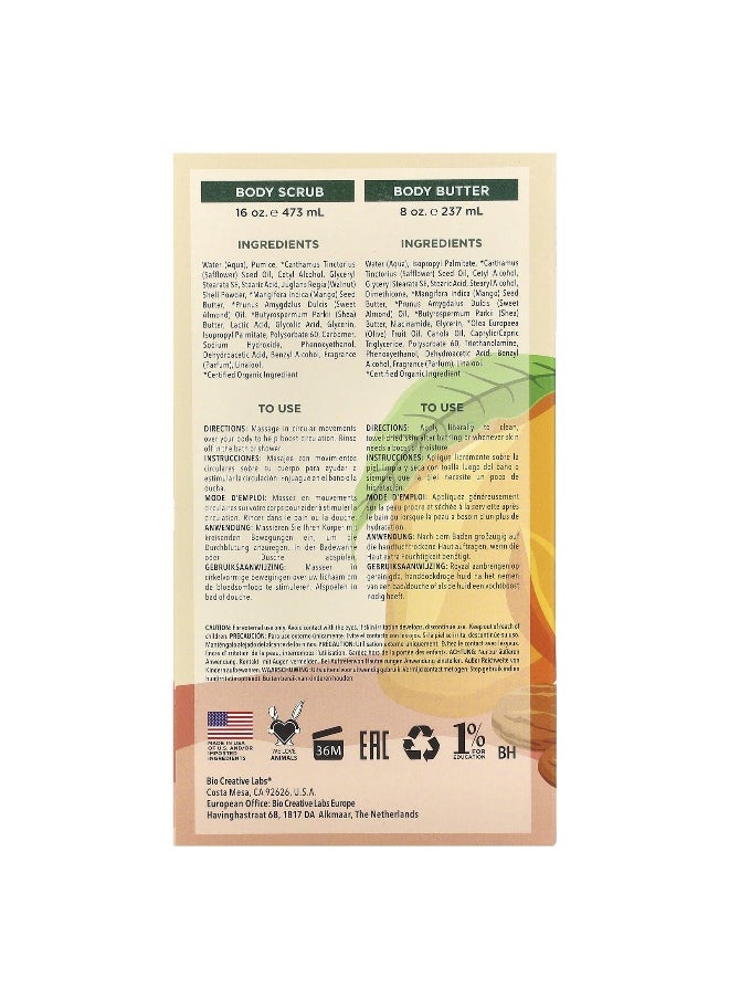 Petal Fresh, Brightening Set, Mango & Almond Oil, 2 Piece Set