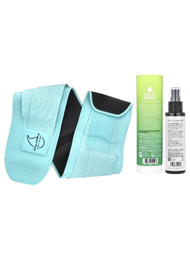 Sports Research, Sweet Sweat®, Paige Hathaway Waist Trimmer Kit, XL/XXL, Blue, 3 Piece Kit