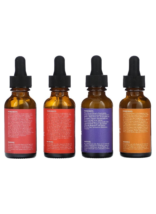 Pure Body Naturals, Facial Serum Set, 4 Piece Set, 1 fl oz (30 ml) Each