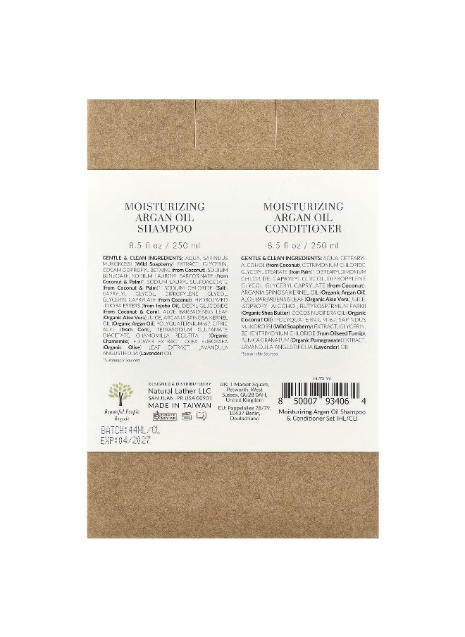 Tree To Tub, Moisturizing Argan Oil Shampoo & Conditioner Set, For Dry Hair, Relaxing Lavender, 2 Piece Set, 8.5 fl oz (250 ml) Each