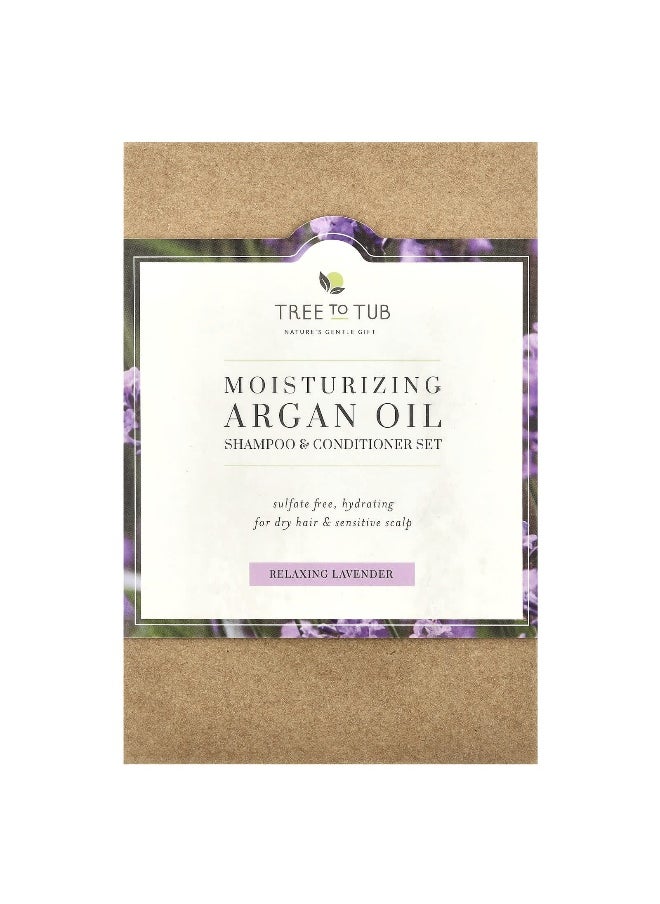 Tree To Tub, Moisturizing Argan Oil Shampoo & Conditioner Set, For Dry Hair, Relaxing Lavender, 2 Piece Set, 8.5 fl oz (250 ml) Each