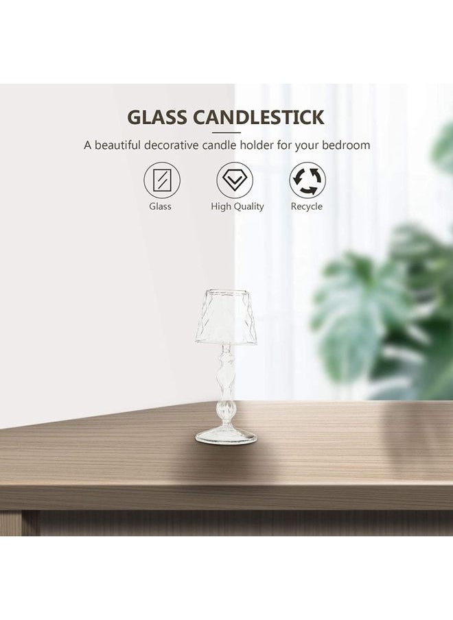 European Candle Holder Clear 19x8cm