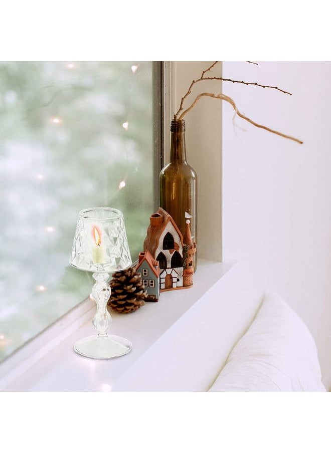 European Candle Holder Clear 19x8cm