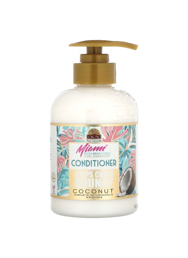 Okay Pure Naturals, Miami South Beach Curls, Coconut Curl Enhancer Conditioner, 12 oz (354.8 ml)
