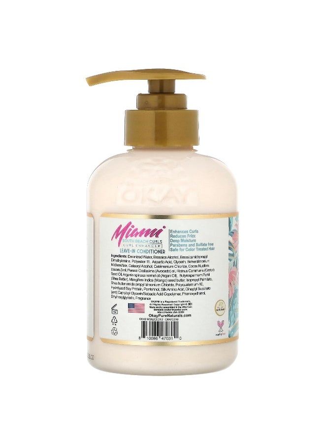 Okay Pure Naturals, Miami South Beach Curls, Coconut Curl Enhancer Leave in Conditioner, 12 oz (354.8 ml)