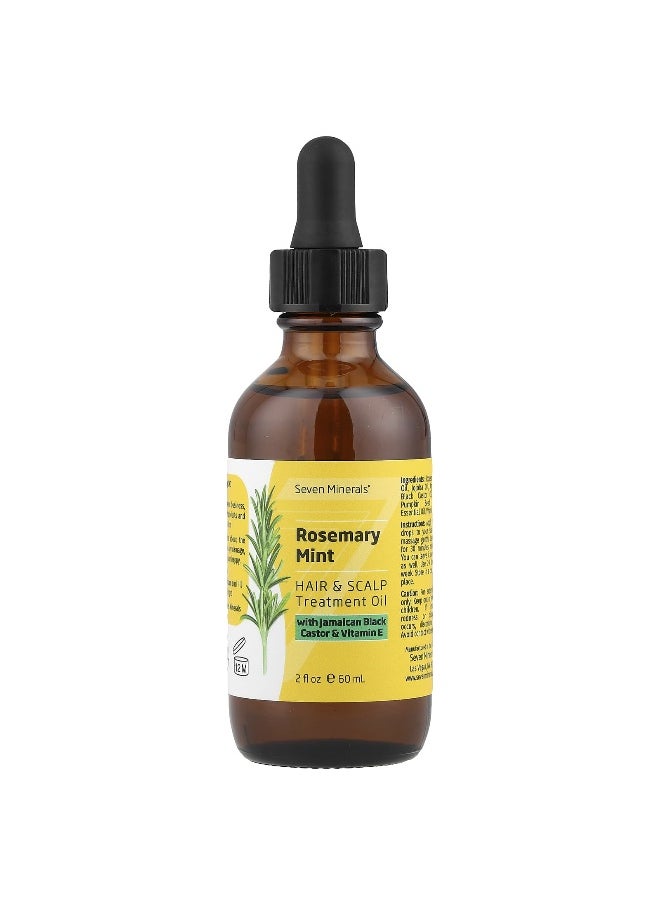 Seven Minerals, Rosemary Mint, Hair & Scalp Treatment Oil, With Jamaican Black Castor & Vitamin E , 2 fl oz (60 ml)