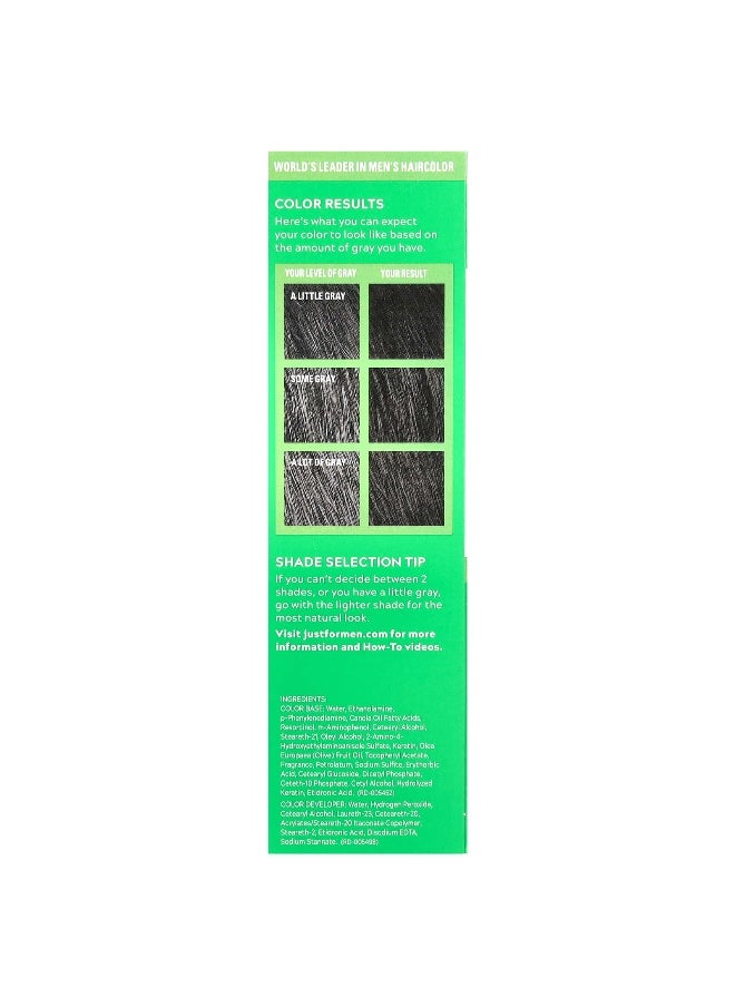 Just for Men, Shampoo-In-Color, Real Black H-55, Single Application Haircolor Kit