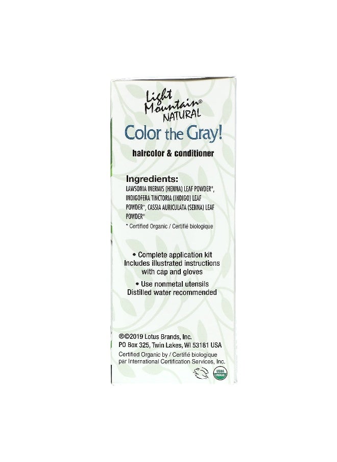 Light Mountain, Color the Gray! Natural Hair Color & Conditioner, Light Brown, 7 oz (198 g)