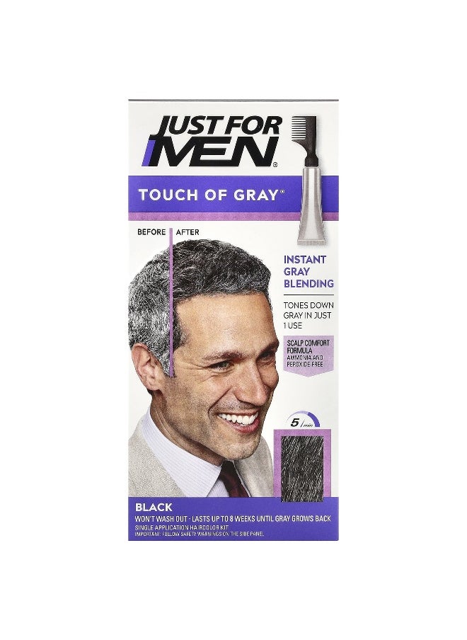 Just for Men, Touch of Gray®, T-55 Black, Single Application Haircolor Kit