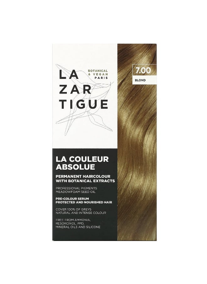 Lazartigue, Permanent Haircolor with Botanical Extracts, 7.00 Blond, 1 Application