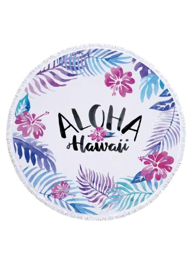 Aloha Hawaii Floral Print Beach Towel Multicolour 59inch