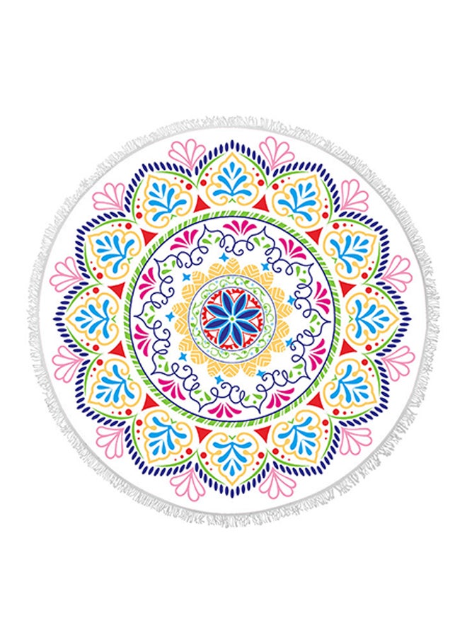 Mandala Round Fringed Towel Multicolour 150 × 150cm