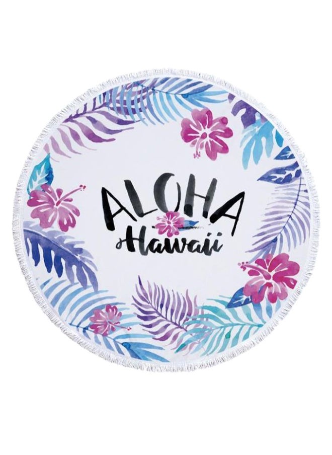 Aloha Hawaii Floral Print Beach Towel Multicolour 59inch