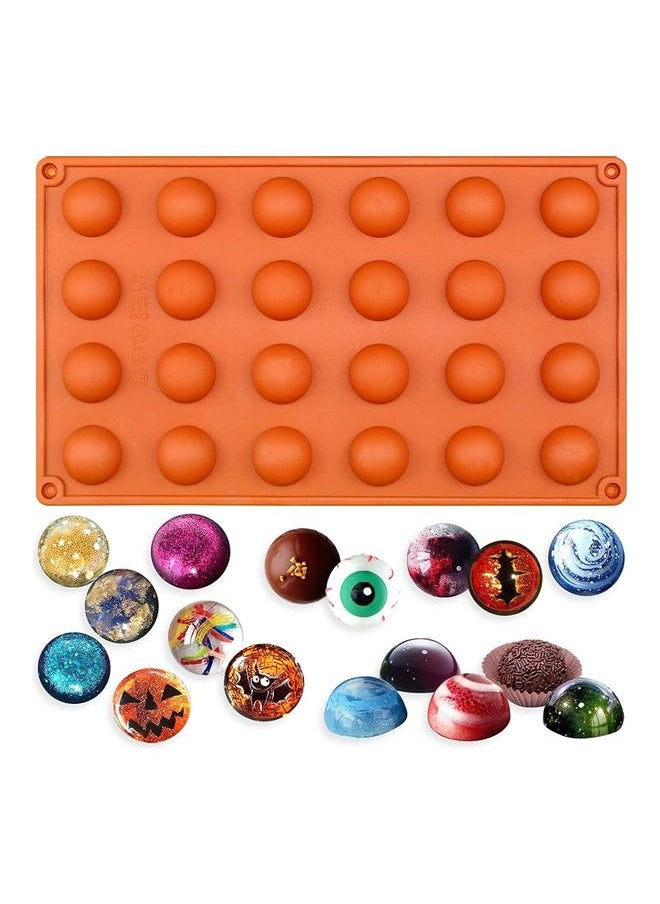 3D Semi Sphere Half Round Silicone tray Orange 1.9cm