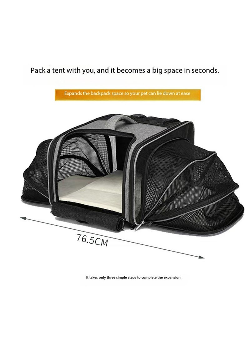 Pet Backpack Cat Carrier Extra Large Expandable Airline Approved Dog Carrier for Small Dogs and Cats