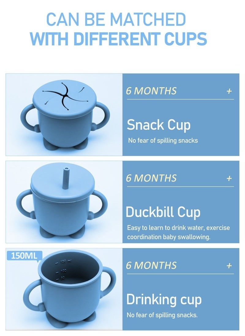 Baby Feeding Set, 9 Pcs Baby Tableware Set, Food grade Silicone Squirrel Baby Cutlery and Plates Set, Non-Slip Infant Dinnerware Set, Baby Self Feeding Utensils