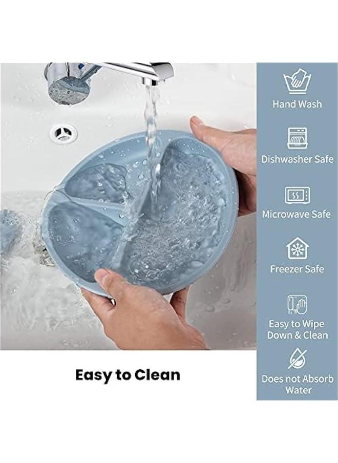 8 Piecesbaby Feeding Set - Suction Bowl, Divided Plates, Straw Sippy Cup, Adjustable Bib, Soft Spoon Fork