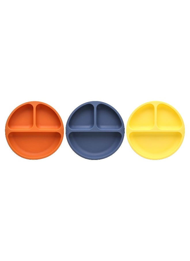 KeaBabies, Prep Silicone Plates with PrepGrip Suctions, 6-36 Months, Valiant , 3 Pack