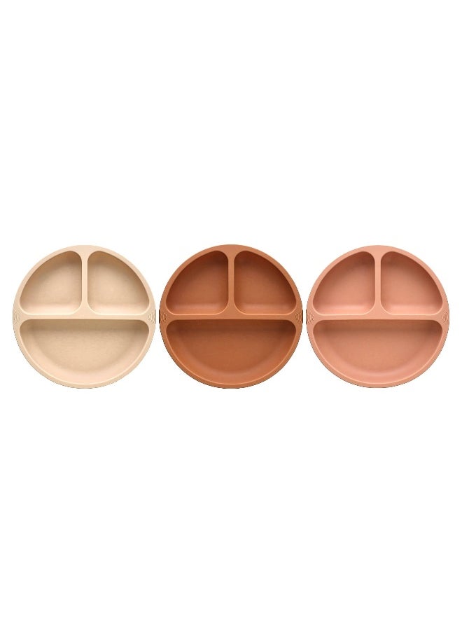 KeaBabies, Prep Silicone Plates with PrepGrip Suctions, 6-36 Months, Terra Cotta , 3 Pack