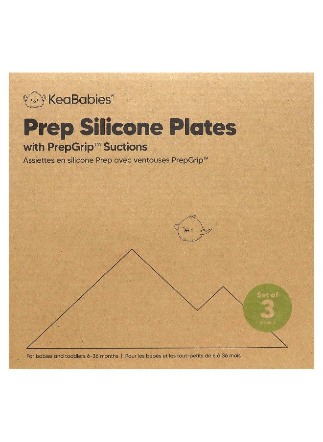 KeaBabies, Prep Silicone Plates with PrepGrip Suctions, 6-36 Months, Terra Cotta , 3 Pack