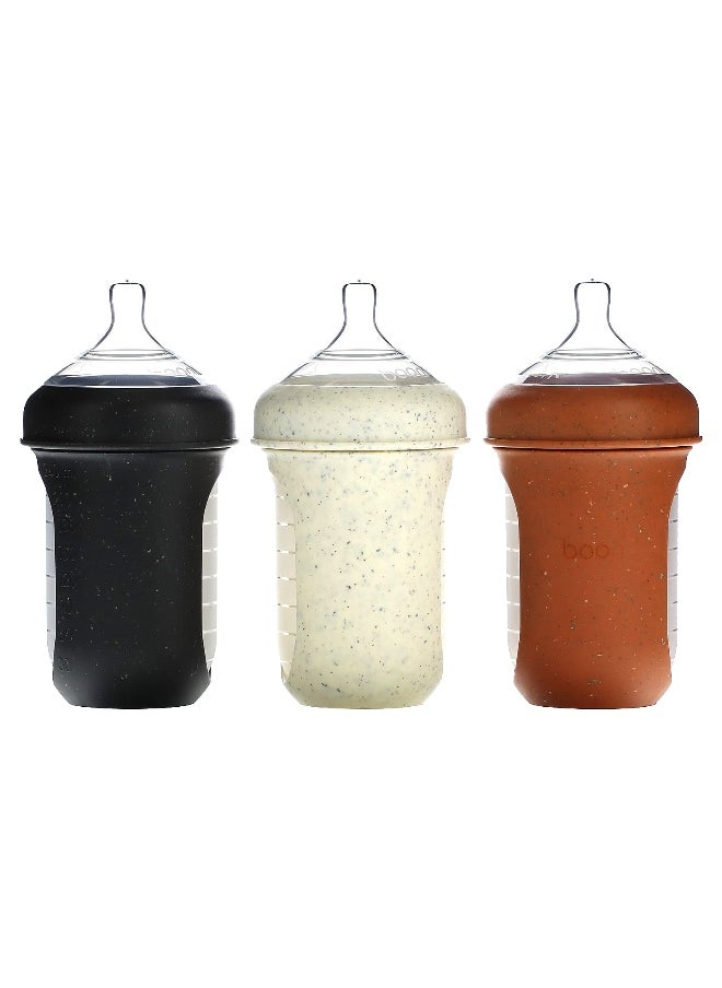 Boon, Nursh, Silicone Pouch Bottle, Medium, 3 Months +, 3 Bottles, 8 oz (236 ml) Each