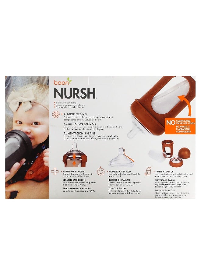 Boon, Nursh, Silicone Pouch Bottle, Medium, 3 Months +, 3 Bottles, 8 oz (236 ml) Each