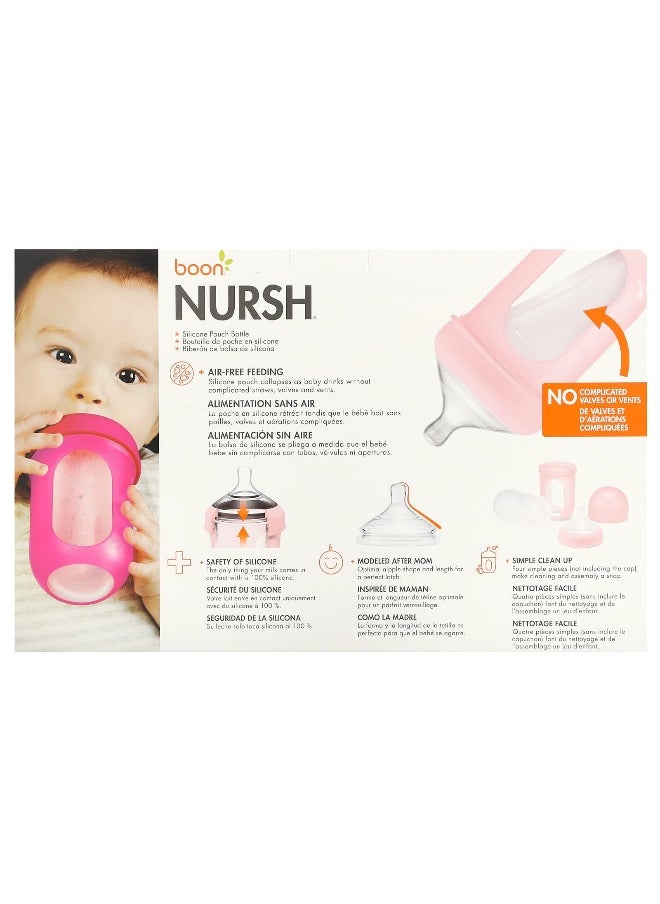Boon, Nursh, Silicone Pouch Bottle, 3m+, Medium, 3 Bottles, 8 oz (236 ml) Each