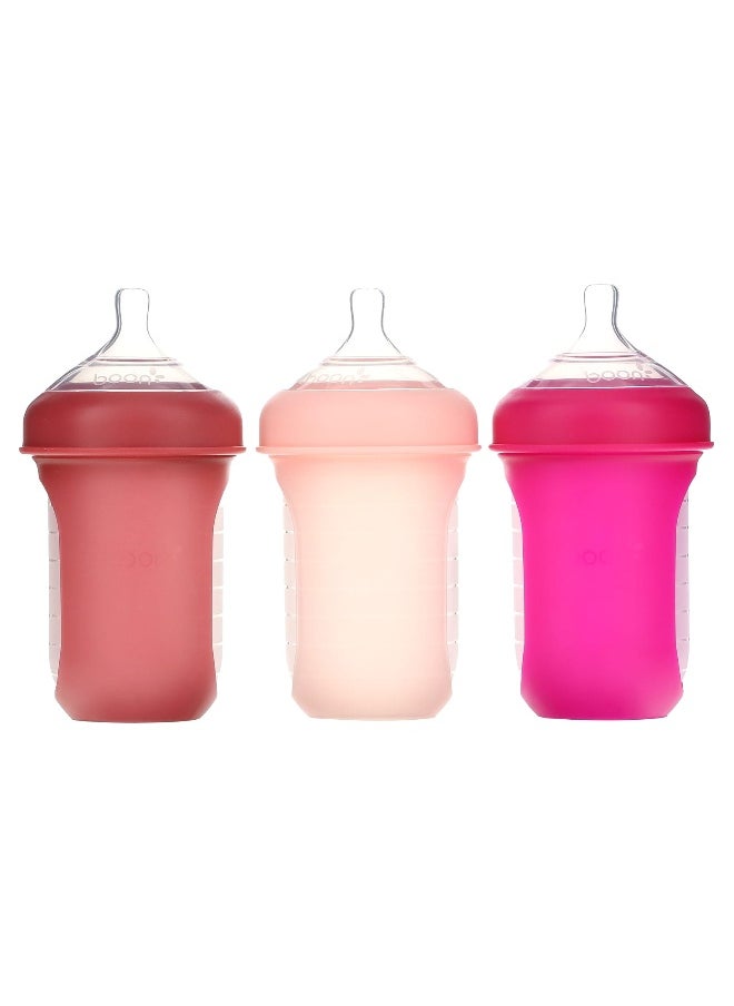Boon, Nursh, Silicone Pouch Bottle, 3m+, Medium, 3 Bottles, 8 oz (236 ml) Each