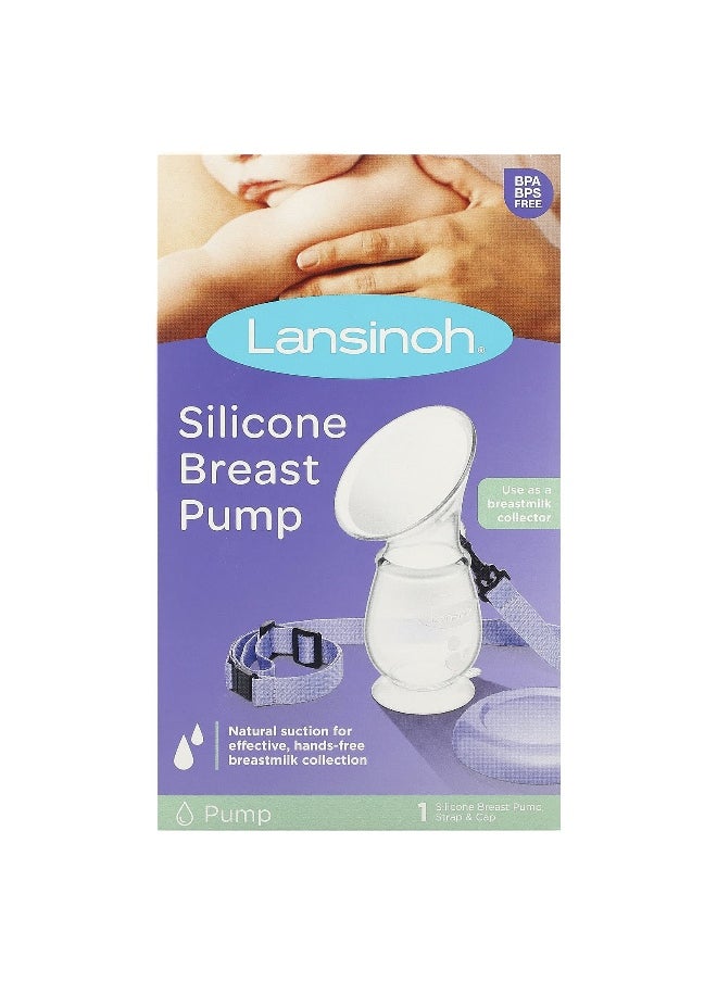 Lansinoh, Silicone Breast Pump, 1 Pump, Strap & Cap
